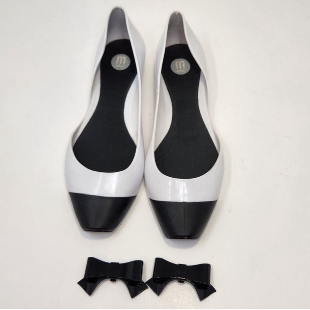Melissa Space love removable bow ballet flats